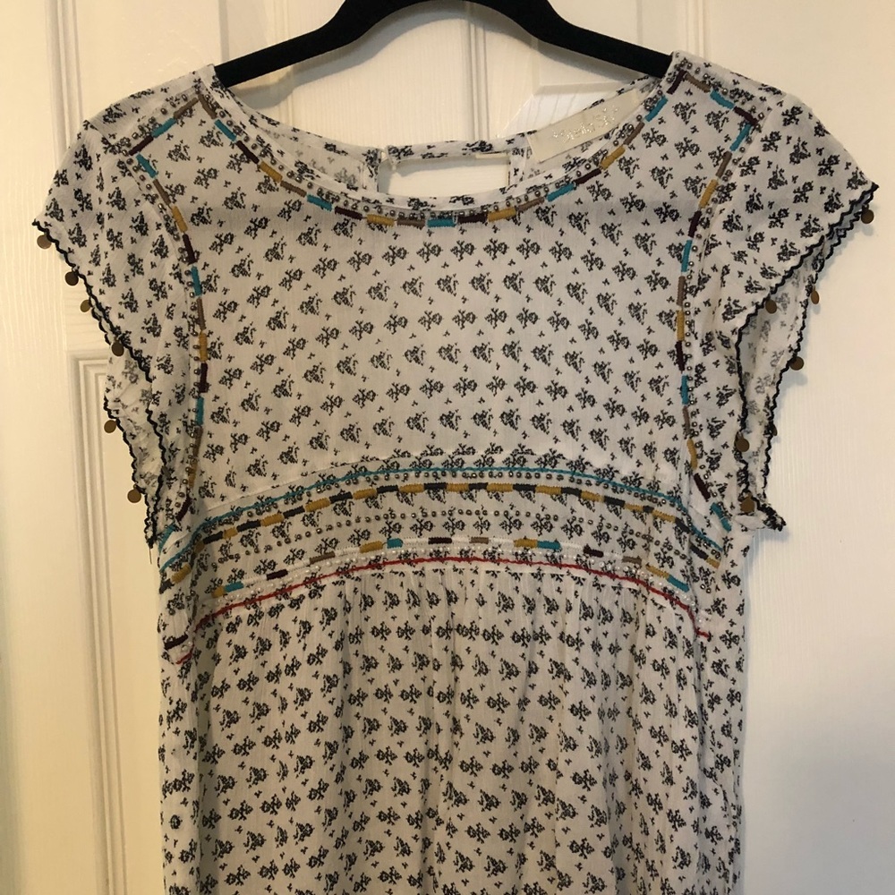 Stella Sky Top with embroidery and beads